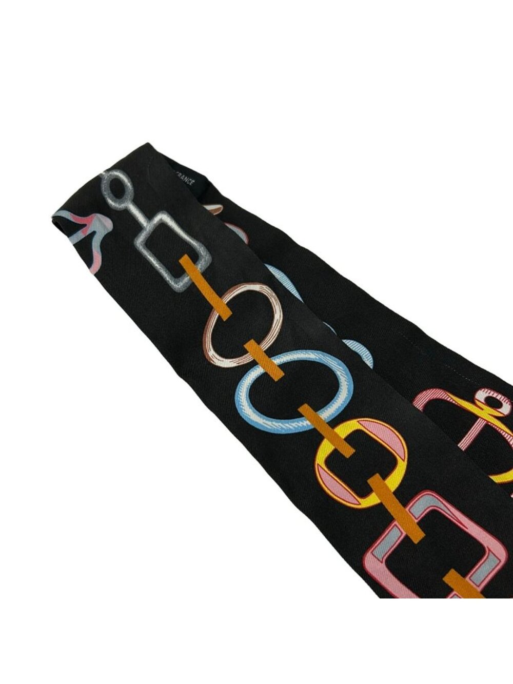 Hermes Scarf Twill Black Multi Ribbon Re Boucles - Picture 7 of 8
